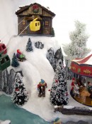 Illuminated, Animated & Musical Winter Resort Village Scene Ornament - 66cm