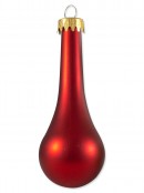 Red & Gold Tear Drop Bauble Decorations - 8 x 11cm