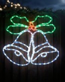 55cm Dynamic Christmas Bells & Holly Outdoor LED Rope Light Display