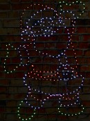 78cm Jolly Posing Santa On Black Frame Outdoor LED Light Display