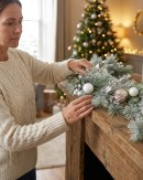 2.7m Mixed Botanical Blush Christmas Garland | Pink, White & Metallic Accents