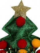 Green Christmas Tree Headband With Tinsel, Balls & Star - One Size Fits Most