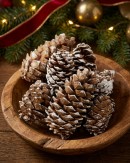 Natural White Snow Frosted Pinecones | 300g