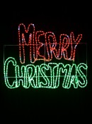 Red & Green Merry Christmas With Cool White Twinkle LED Light Display - 94cm