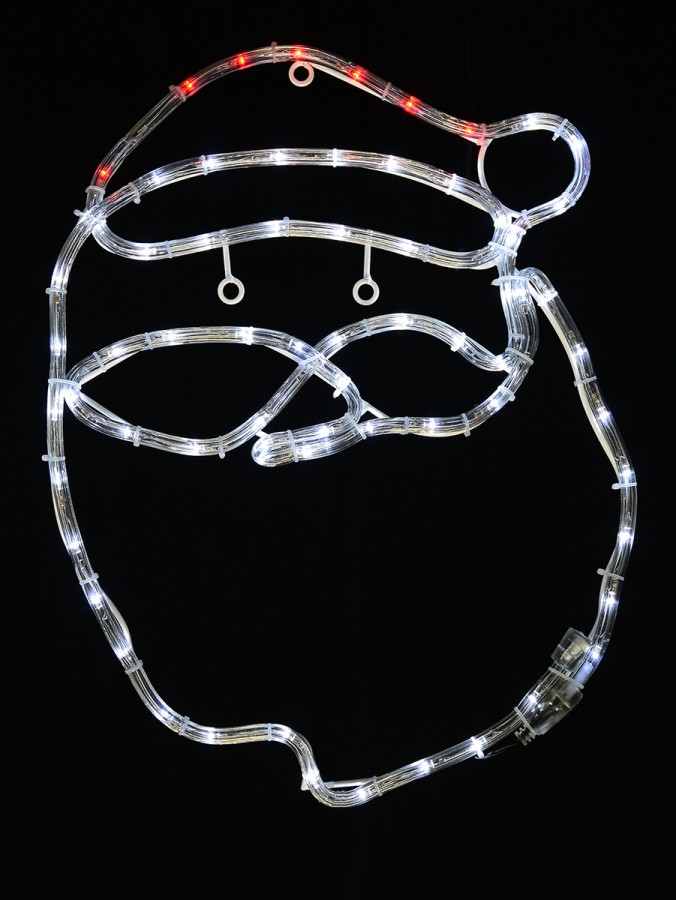 Smiling Santa Face With Hat LED Rope Light Silhouette - 49cm