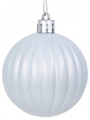 35x 60mm Silver Pearl, Matte, Glitter & Matte White Christmas Baubles