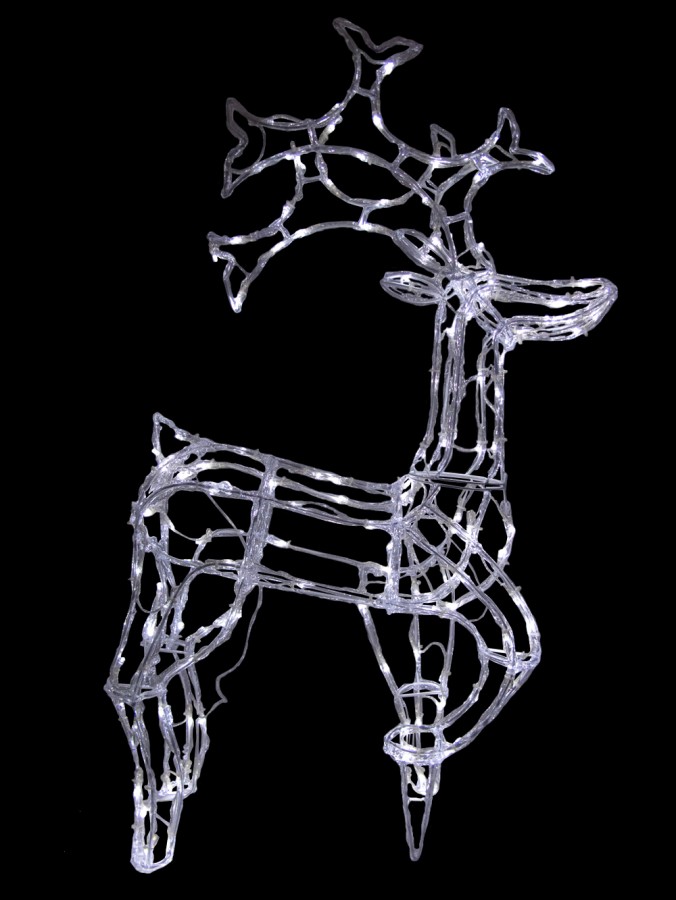 3D LED Ice-Look Prancing Deer Light Display - 1m