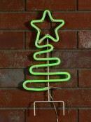 Green Neon Flex Wavey Christmas Tree Solar Powered Path Light - 48cm