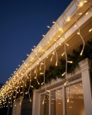1660 Warm White LED Icicle String Lights 8 Function With Timer | 50m