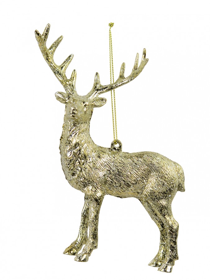 Champagne Deer Hanging Ornament - 14cm