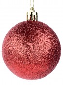 Red Assorted Shiny, Matte, Glitter & Pearl Christmas Baubles - 35 x 60mm