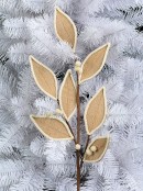 Burlap Berry Tree Branch Decorative Christmas Long Stem - 26cm Wide