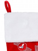 Candy Canes & Lollies Red Velvet With White Cuff Christmas Stocking - 48cm