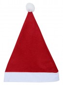 Budget Red Felt Traditional Santa Hat With White Trim | One Size Fits Most