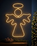 82cm Nativity Angel & Halo Outdoor Christmas Warm White Neon LED Display