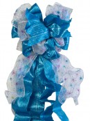 Turquoise, Fuchsia & Lime Ribbon Tree Top Bow - up to 84cm