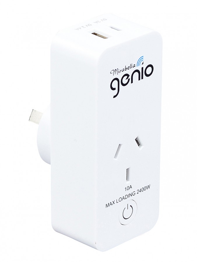 Smart Mirabella Genio Wi-Fi Plug With Single Outlet & 2 USB Ports