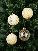 9x Whimsical Heirloom Velvet & Champagne Rose Statement Baubles | 80mm