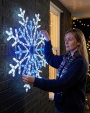 84cm Dynamic Layered Snowflake Outdoor Blue & Cool White LED Light Display