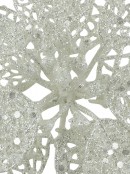 White Iridescent Filigree Poinsettia Decorative Christmas Floral Pick - 17cm
