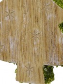 Wood Christmas Tree With Green Glitter Trim Hanging Decoration - 12cm