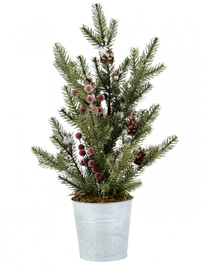 Pine Tips, Berries & Pinecones Tabletop Christmas Tree With 37 Tips - 40cm