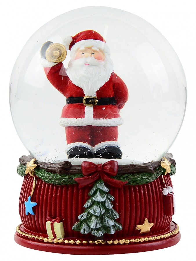 11cm Classic Santa Ringing Bell Waterball Christmas Snow Globe