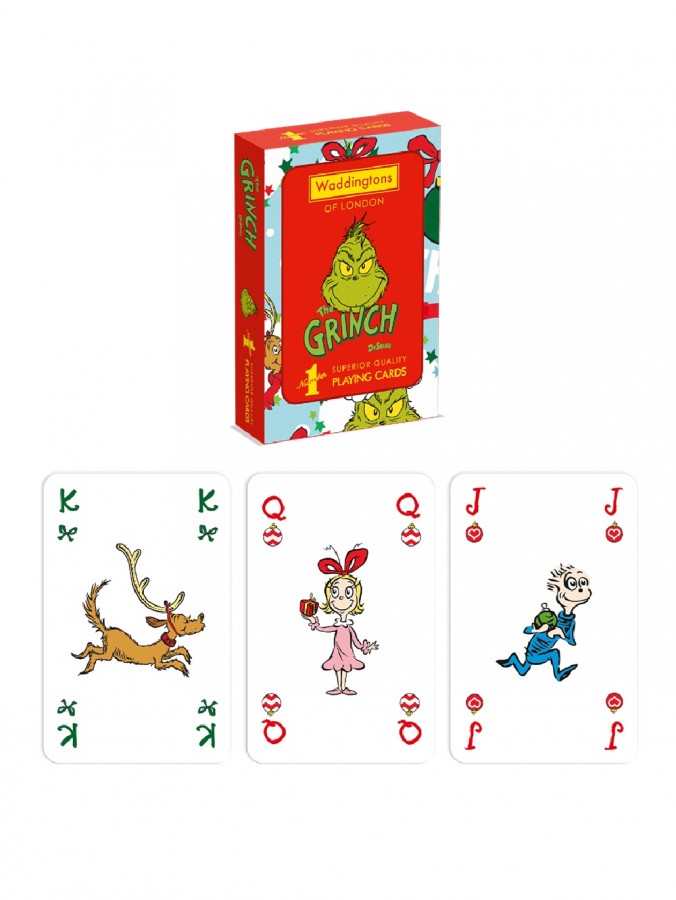 Official Waddingtons No. 1 The Grinch Playing Cards | Dr. Seuss Holiday Deck