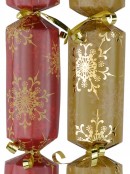 Red & Gold With Snowflakes Pattern Christmas Cracker Bon Bons - 12 x 29cm