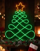 81cm Green & Orange Wavy Loop Pattern Christmas Tree Light Display