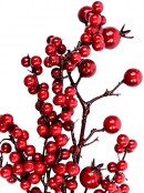 Various Size Deep Red Berries Christmas Spray Stem Pick - 14cm Wide