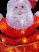 LED Acrylic Santa Coming Out Of Gift Bag Ornament - 32cm