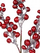 Red Berry & Silver Glitter & Sequin Pick - 33cm