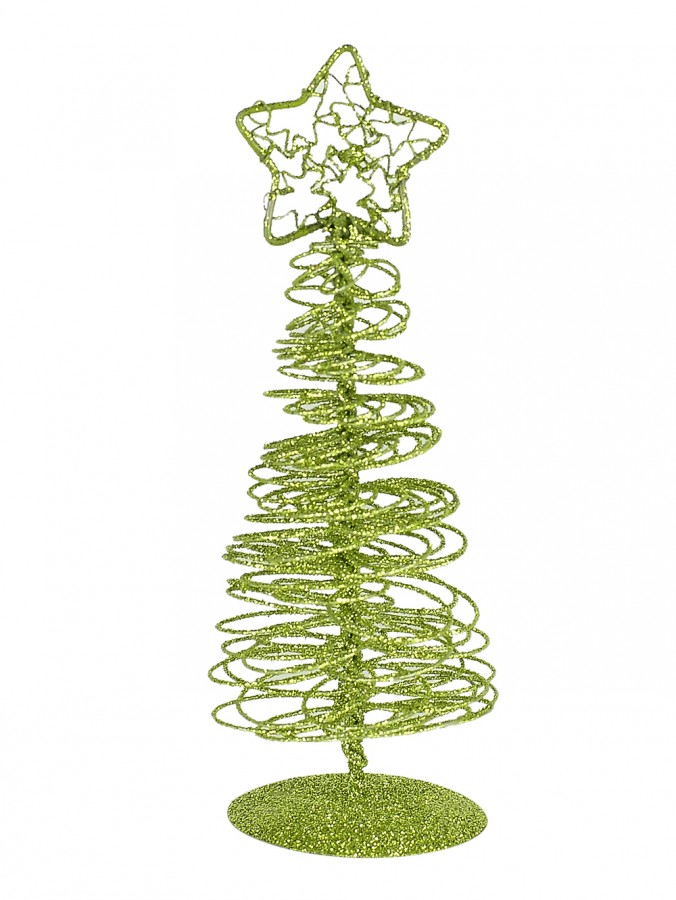 Lime Green Spiral Wire Tree Table Top Ornament 15cm 
