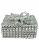 Silver Jewel Rectangle Gift Box Hanging Ornament - 70mm