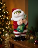 Animated Rockin' Santa Claus With Guitar Playing Run Rudolph Run | 33cm