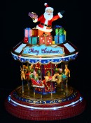 Animated Musical Santa Christmas Carousel With Chasing LED Lights | 27cm