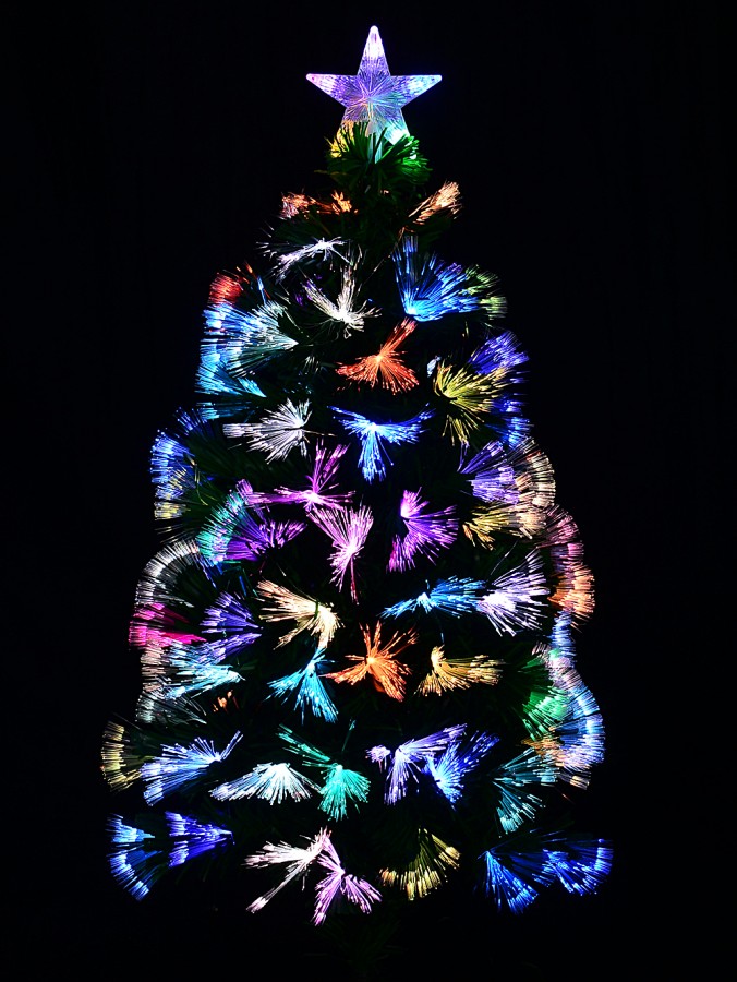 90cm Vivid Multi Colour Dynamic LED Fibre Optic Christmas Tree With 85 Tips