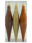 Chocolate, Gold & Copper Glittered Pine Cone Decorations - 6 x 15cm