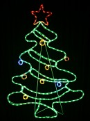 Green LED Christmas Tree With Multi Colour Decorations Light Display - 1.1m