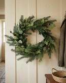 60cm Botanical Mixed Foliage Christmas Wreath With Pine Cones