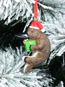 75mm Platypus With Green Gift Box Resin Christmas Tree Ornament