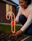 LED Christmas Candy Cane Neon Flex Path Light - Red Solar Garden Stake | 36cm