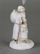 Standing Traditional Father Christmas with Child, Hanging Ornament - 70mm