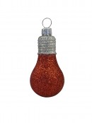 Glittered Red, White & Silver Light Bulb Decorations - 4 x 10cm