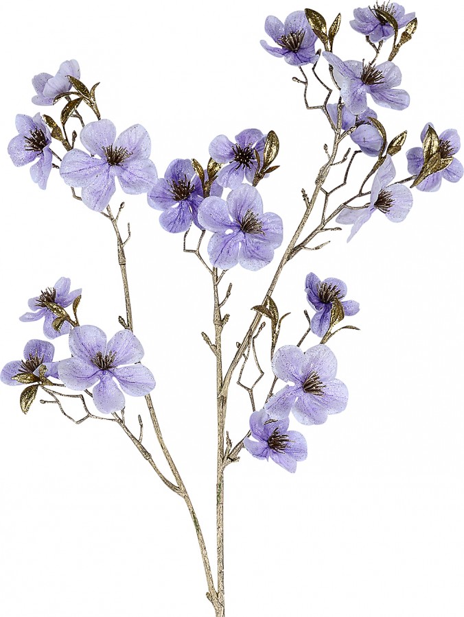 Violet Double-flowering Plum Inspired Christmas Flower Long Stem - 30cm Wide