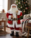 Grand Heritage Regal Christmas Santa With Pocket Watch Figurine | 85cm