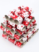 Red & White With Stars Mini Christmas Cracker Bon Bons - 100 x 17cm