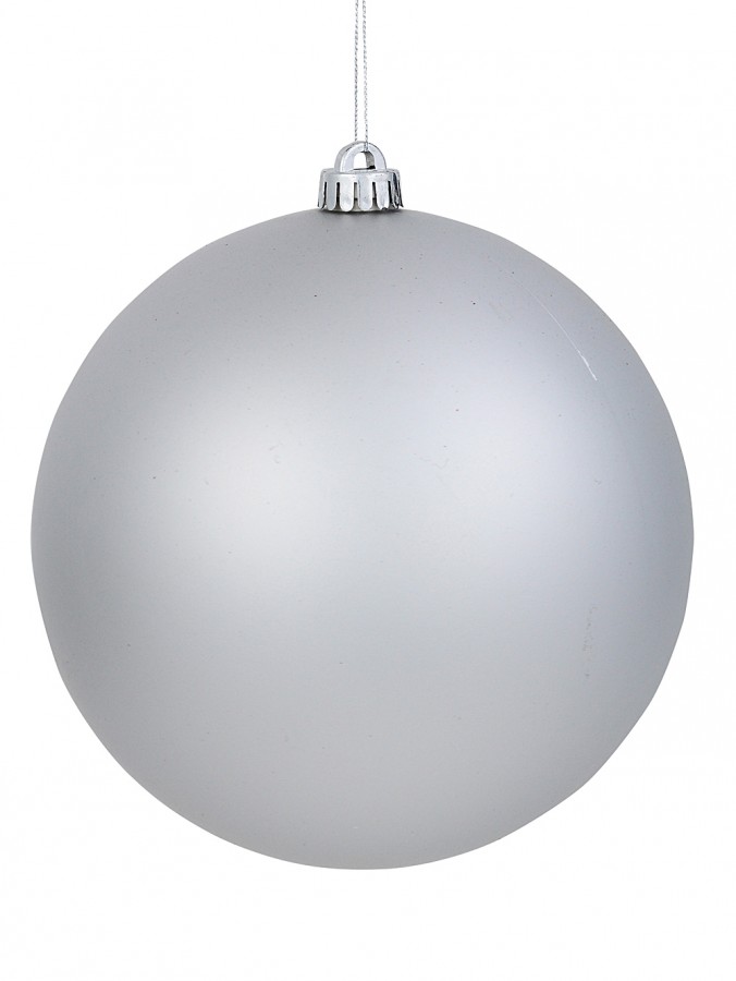 20cm Shiny Metallic Silver Large Display Christmas Bauble