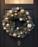 60cm Luxe Champagne & Rose Gold Christmas Wreath With White Frost Tips